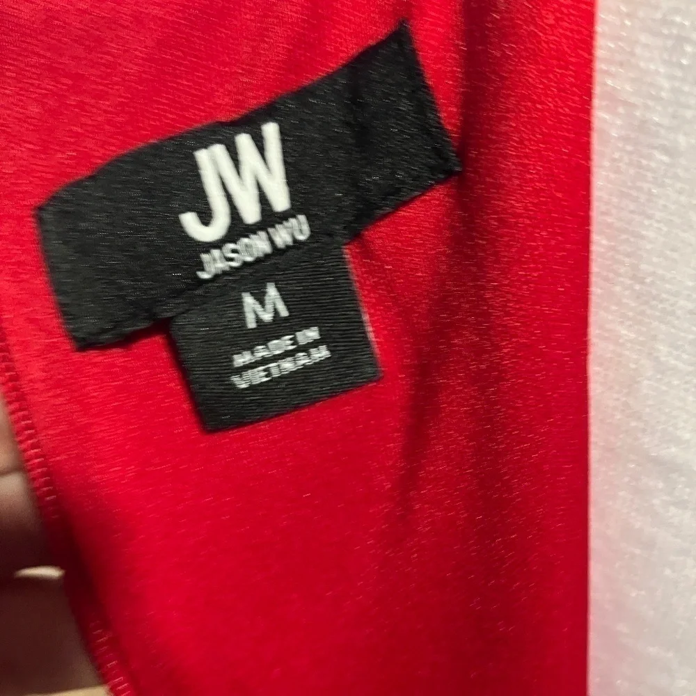 Jason Wu Ruffle Shoulder A-line Dress Red